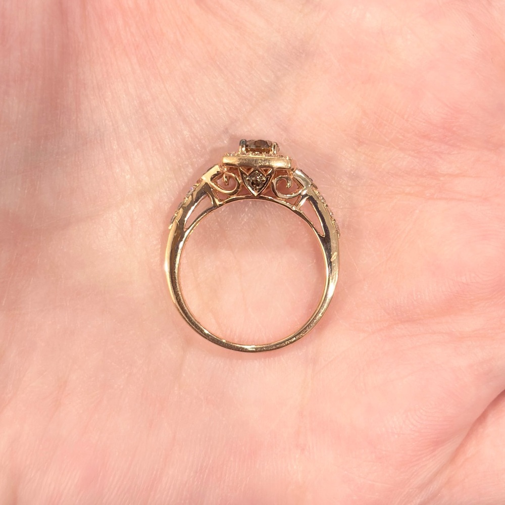 LeVian Chocolate Diamond Ring: 14K Rose Gold, SI2 Brown Diamond Solitaire - Picture 13 of 14